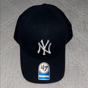 47 Brand Black Cap with White NY Logo
